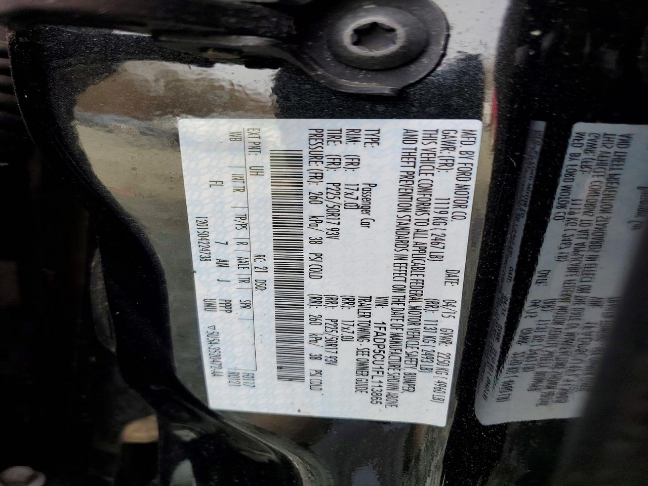 2015 Ford Cmax VIN 1FADP5CU1FL113865 photo 12