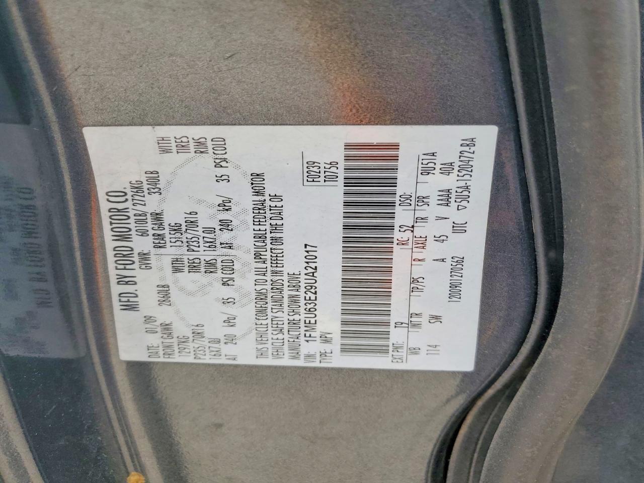 2009 Ford Explorer VIN 1FMEU63E29UA21017 photo 12