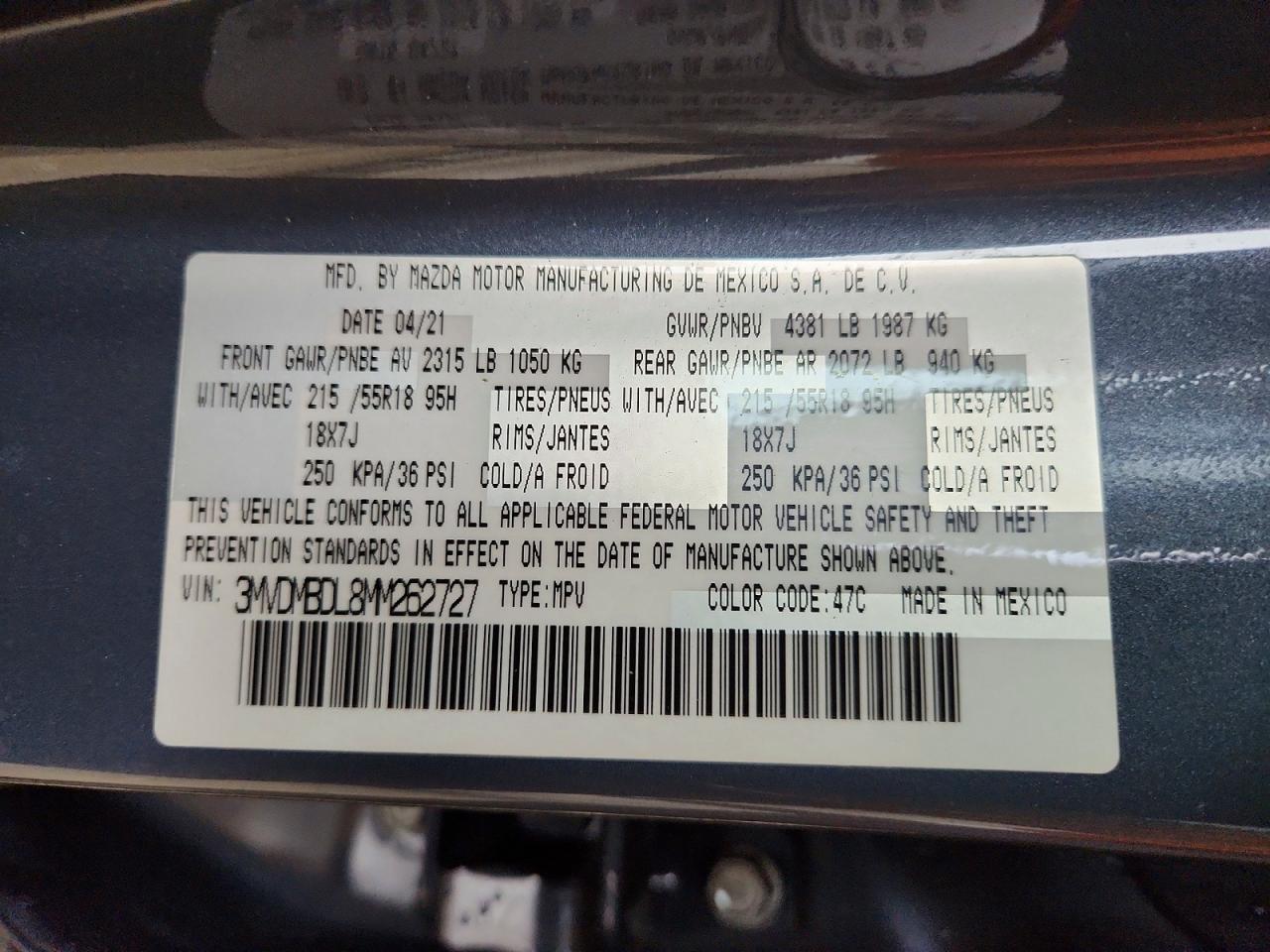 2021 Mazda Cx30 VIN 3MVDMBDL8MM262727 photo 12