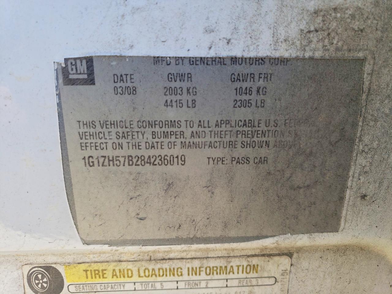 2008 CHEV Malibu VIN 1G1ZH57B284236019 photo 12