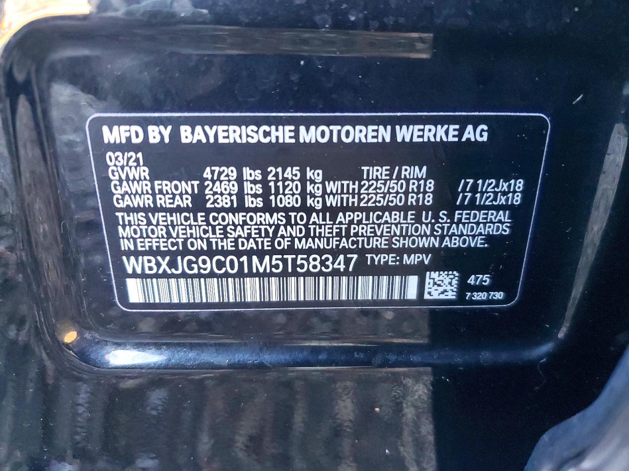2021 BMW X1 VIN WBXJG9C01M5T58347 photo 12