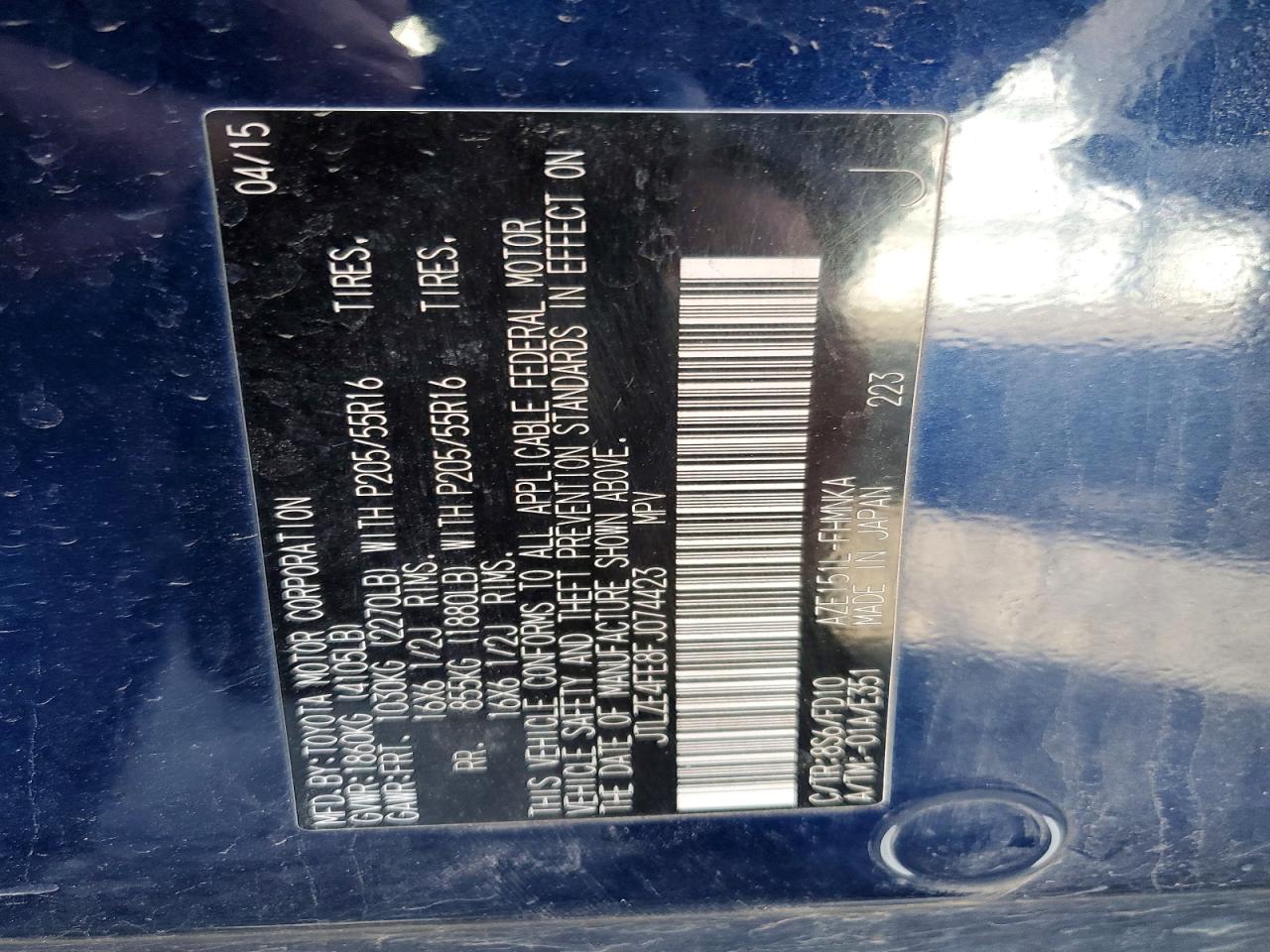 2015 Toyota Scion VIN JTLZE4FE8FJ074423 photo 12