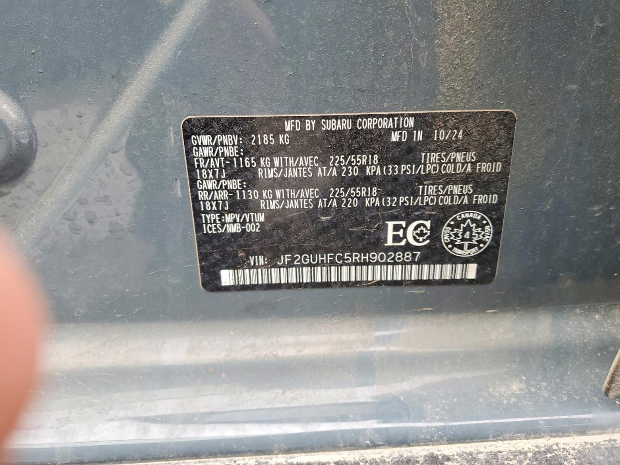 2024 Subaru Crosstrek VIN JF2GUHFC5RH902887 photo 12