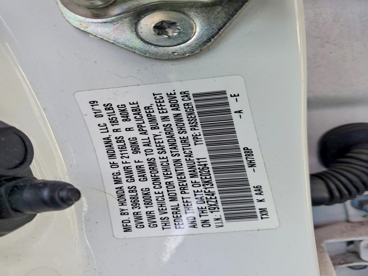 2019 Honda Insight VIN 19XZE4F13KE026411 photo 11