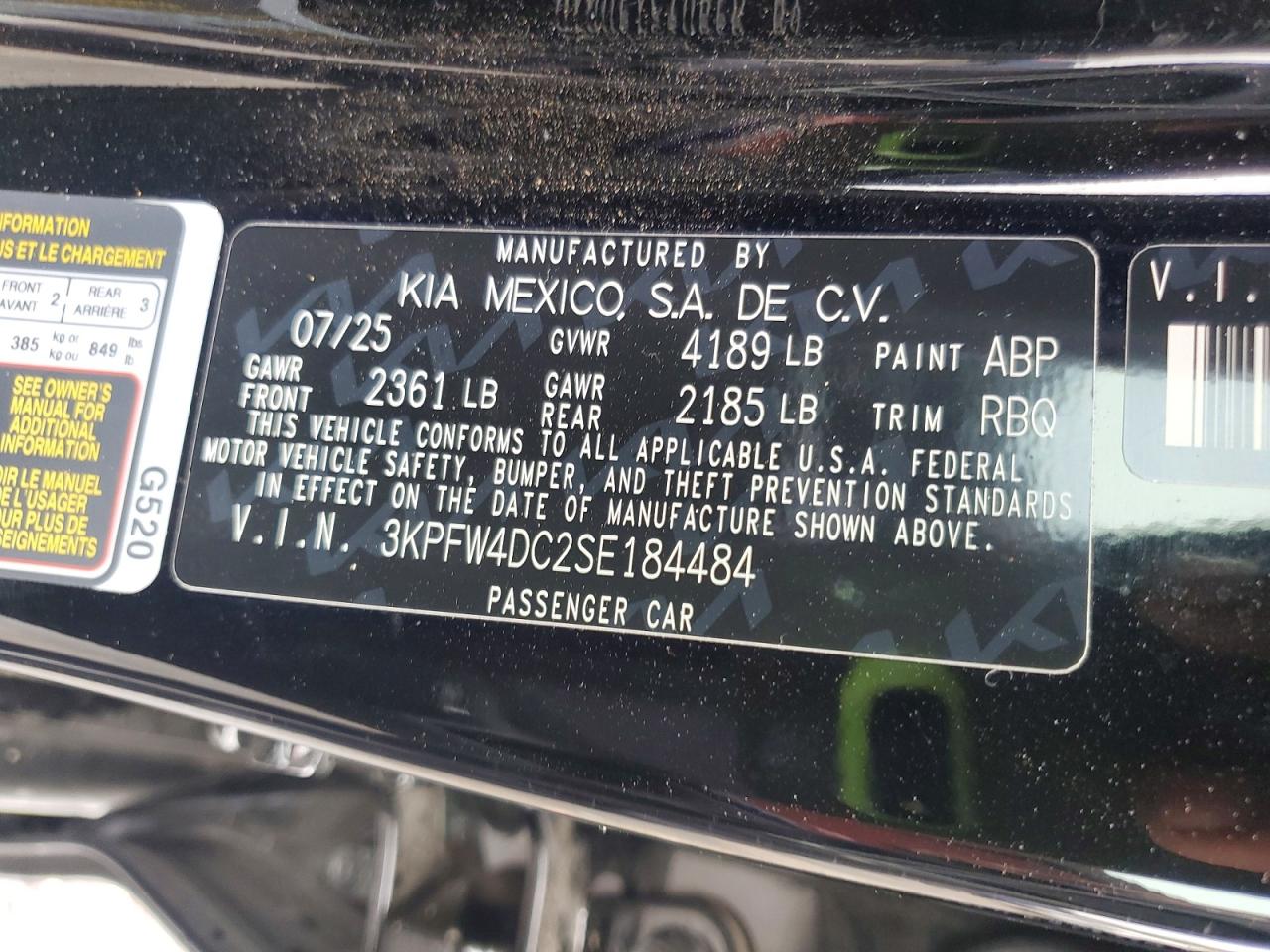 2025 KIA All other VIN 3KPFW4DC2SE184484 photo 12