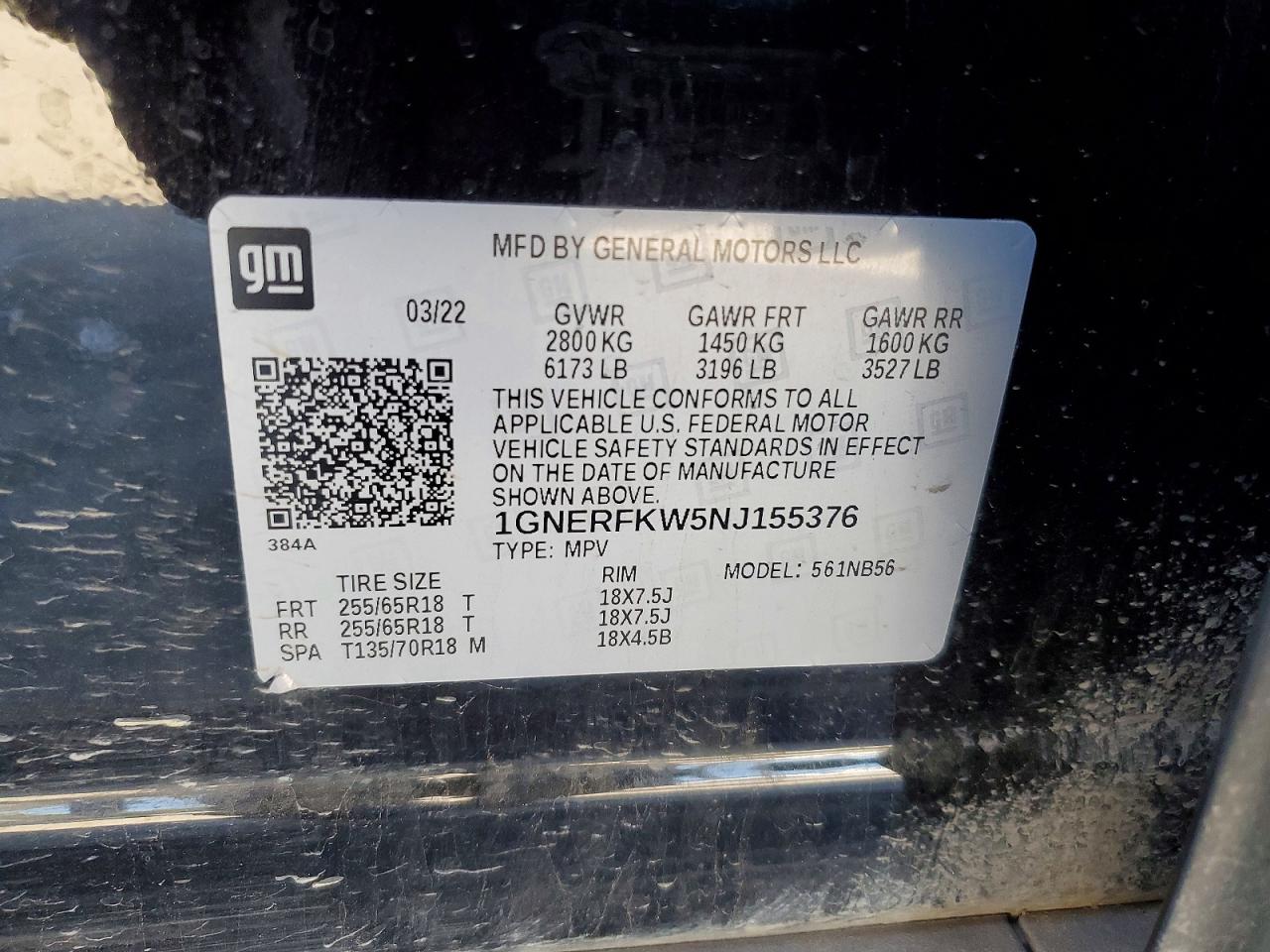 2022 Chevrolet Traverse VIN 1GNERFKW5NJ155376 photo 12