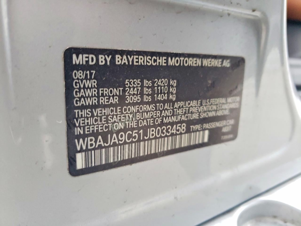 2018 BMW 5 series VIN WBAJA9C51JB033458 photo 12