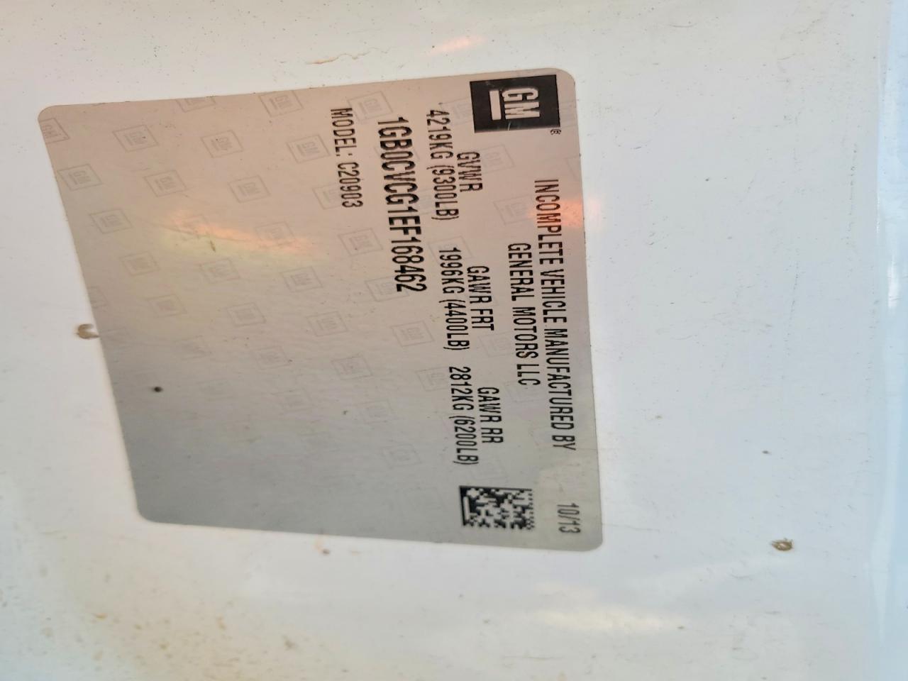 2014 Chevrolet All models VIN 1GB0CVCG1EF168462 photo 12