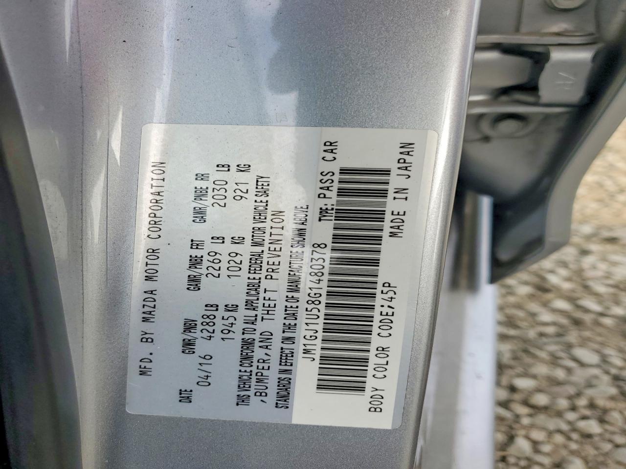 2016 Mazda 6 VIN JM1GJ1U58G1480378 photo 12