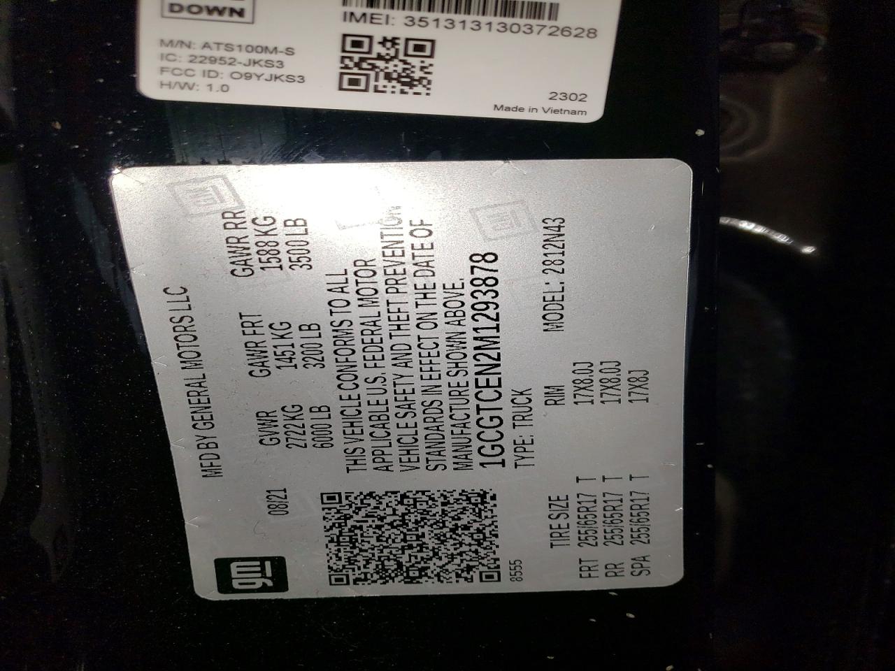 2021 CHEV Colorado VIN 1GCGTCEN2M1293878 photo 12