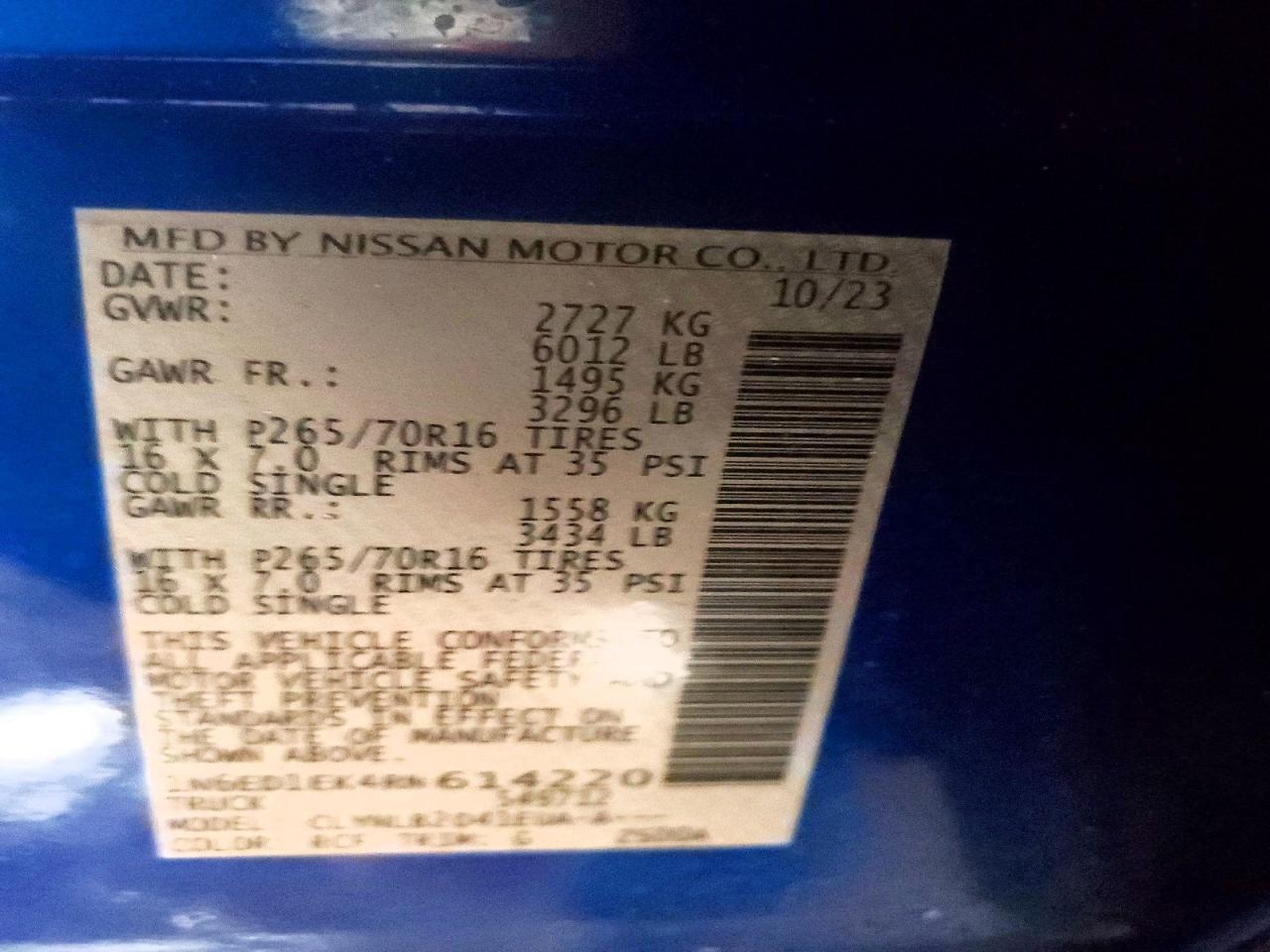 2024 Nissan Frontier VIN 1N6ED1EK4RN614220 photo 12