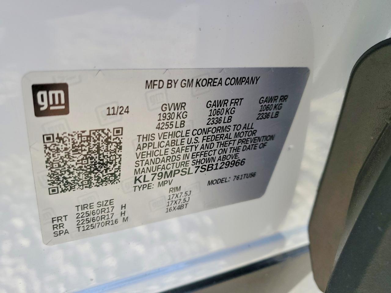 2025 Chev Trailblzr VIN KL79MPSL7SB129966 photo 12