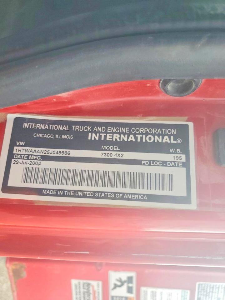 2005 International All models VIN 1HTWAAAN25J049986 photo 10