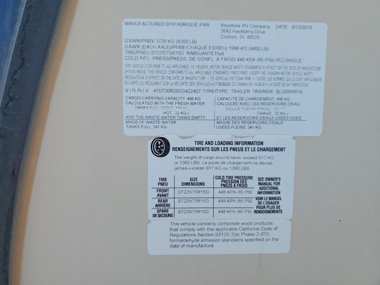 2016 KEYSTONE Unknown VIN 4YDT30R20GD422407 photo 10