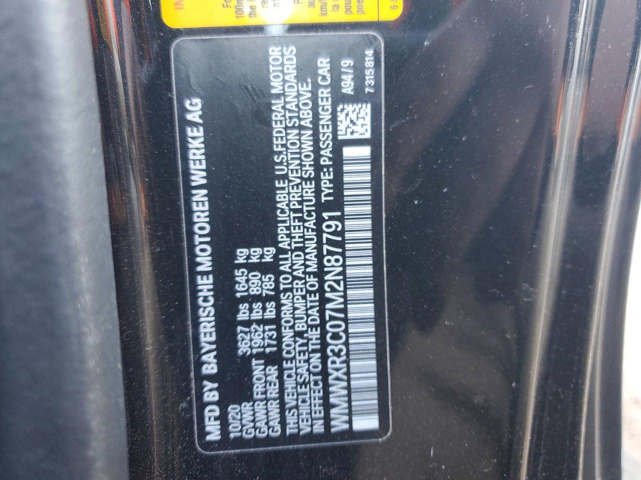 2021 MINI Cooper VIN WMWXR3C07M2N87791 photo 12
