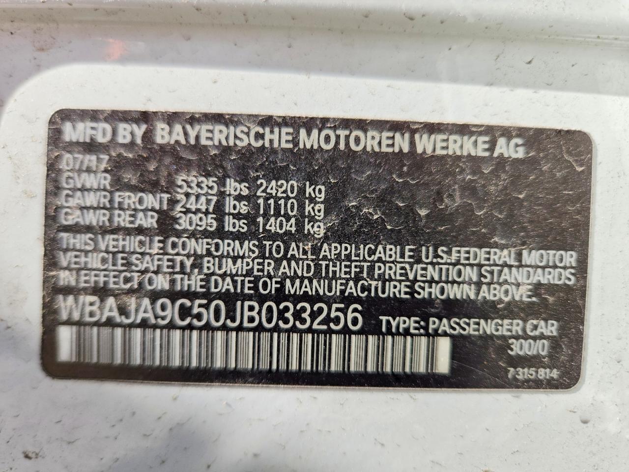 2018 BMW 5 series VIN WBAJA9C50JB033256 photo 12