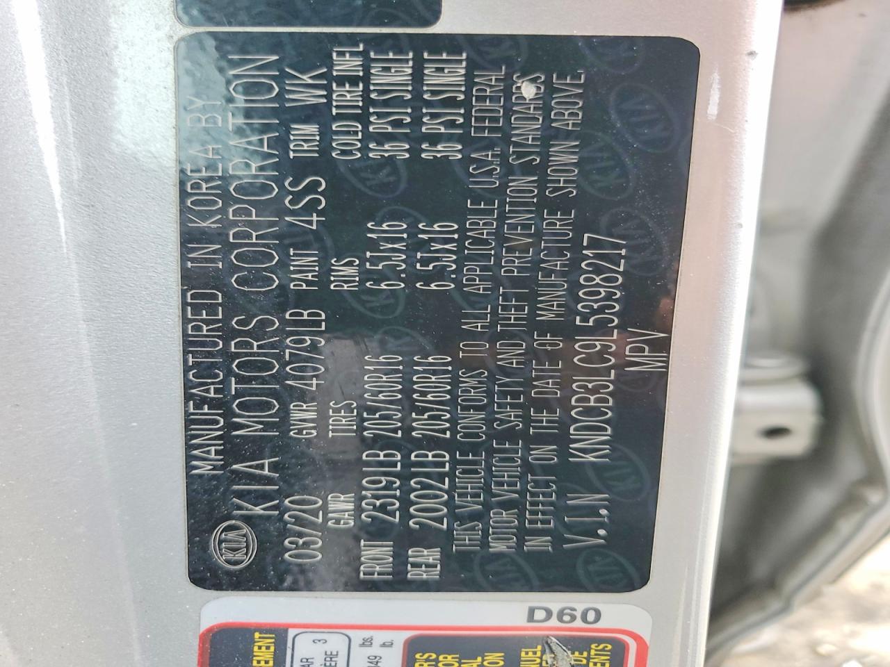 2020 Kia Niro VIN KNDCB3LC9L5398217 photo 12