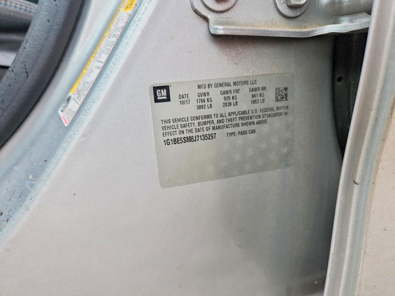 2018 CHEV Cruze VIN 1G1BE5SM8J7135297 photo 12