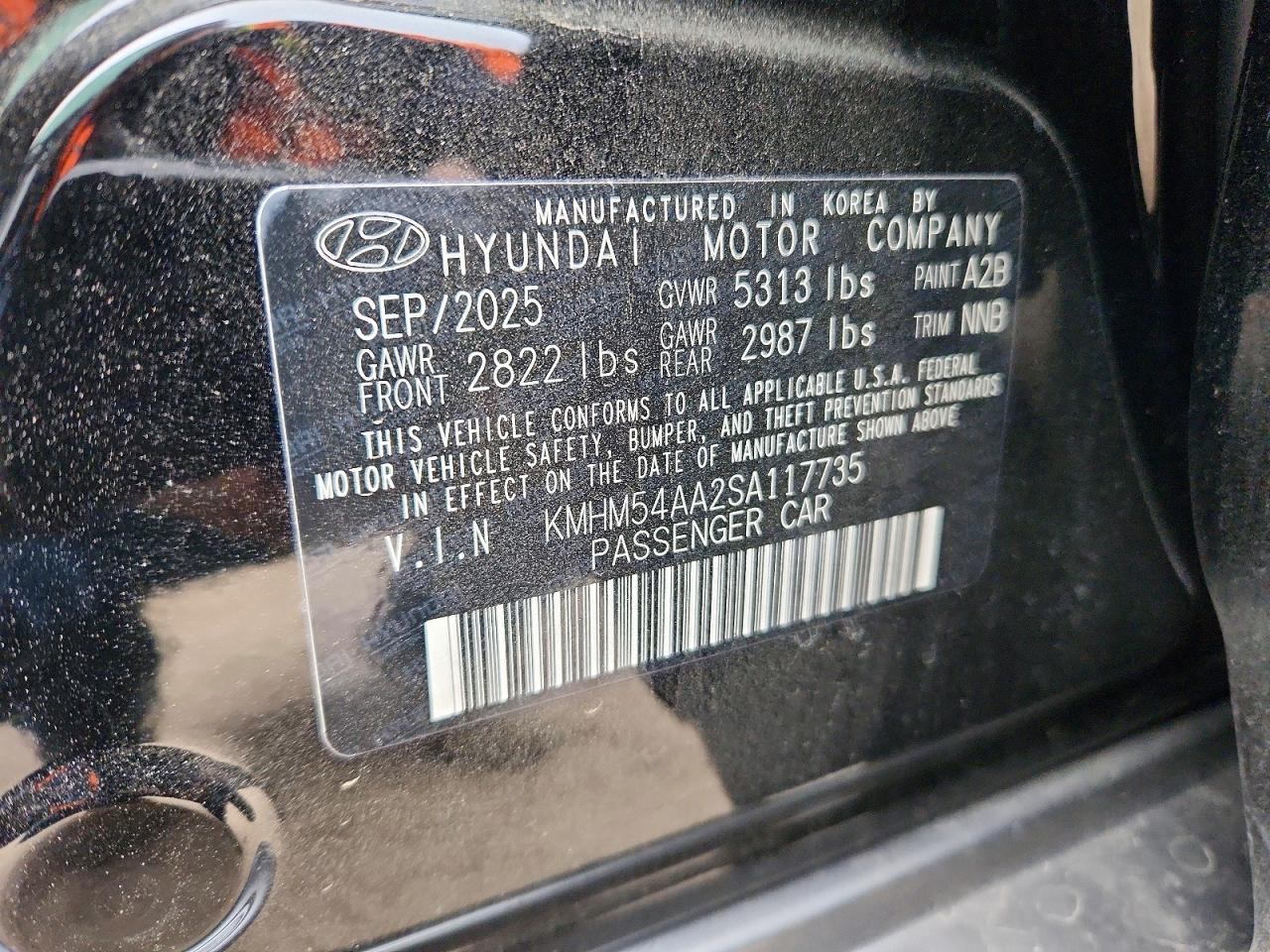 2025 Hyundai Ioniq 6 li VIN KMHM54AA2SA117735 photo 12
