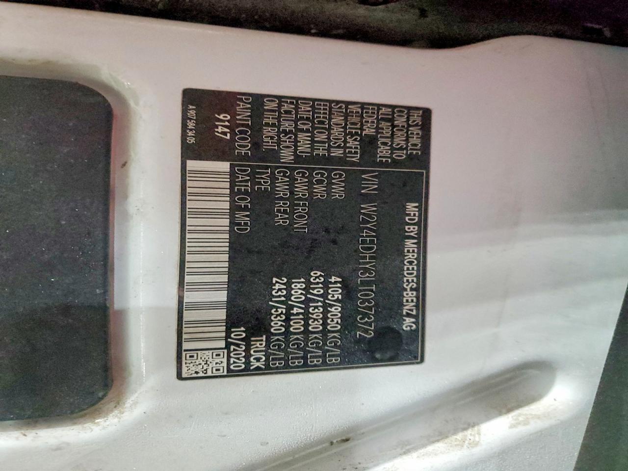 2020 FREIGHTLINER Sprinter VIN W2Y4EDHY3LT037372 photo 12