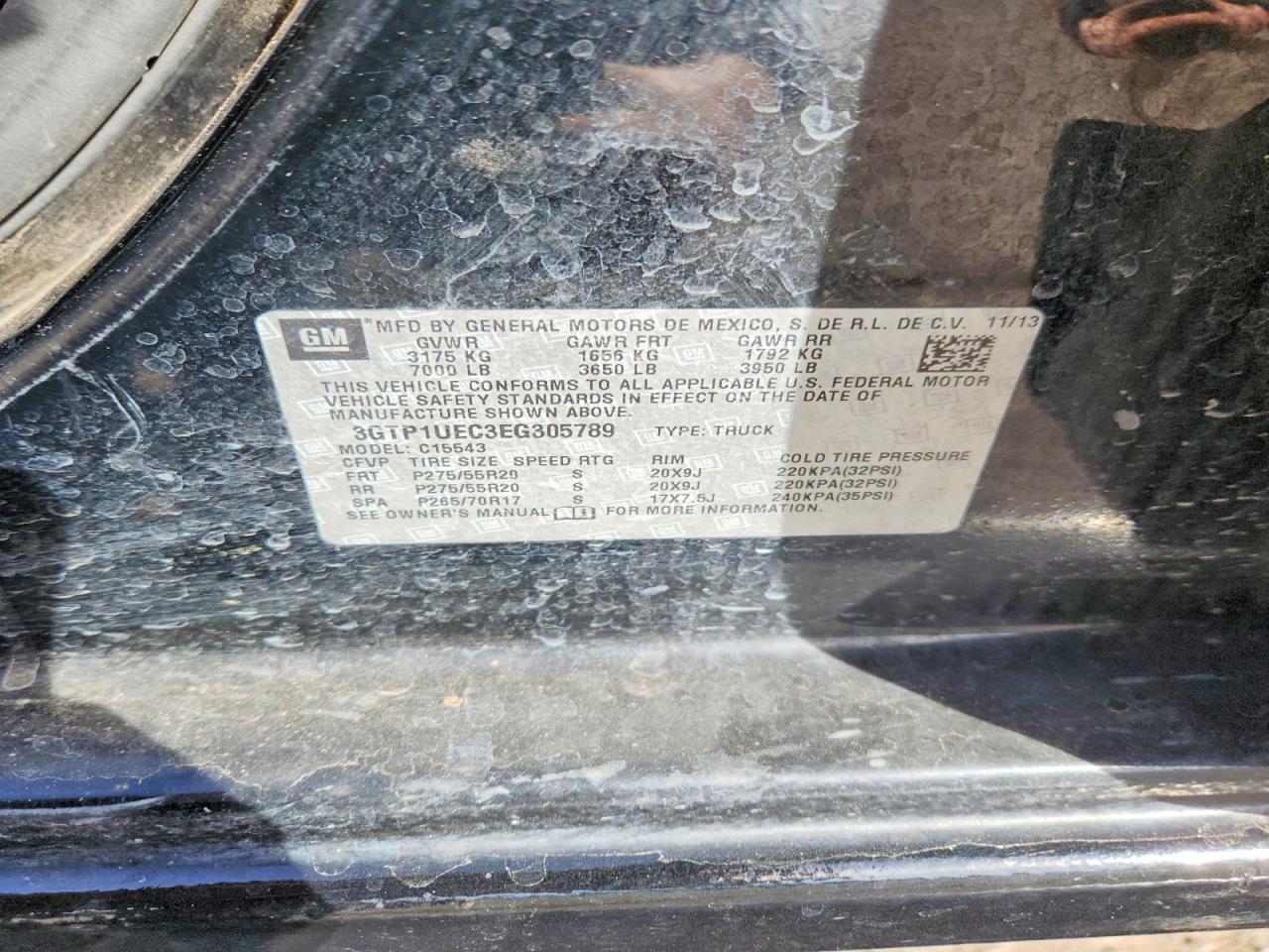 2014 SIERRA VIN 3GTP1UEC3EG305789 photo 12