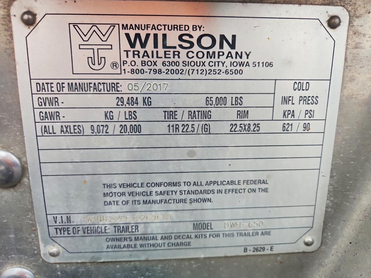 2018 Wilson All models VIN 1W14422A6J2269610 photo 10