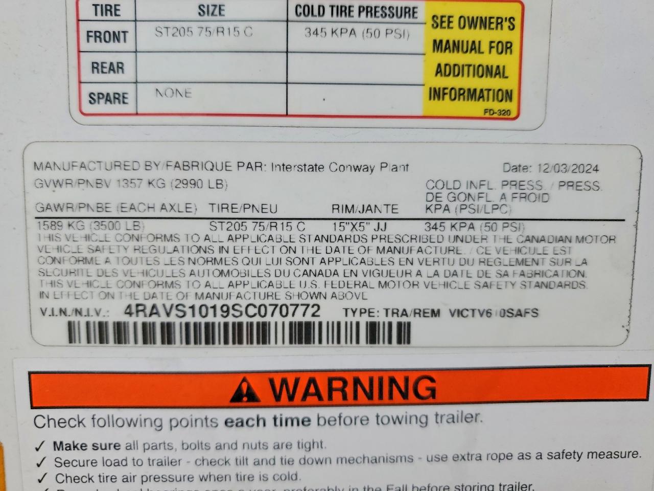 2025 INTERSTATE Unknown VIN 4RAVS1019SC070772 photo 10