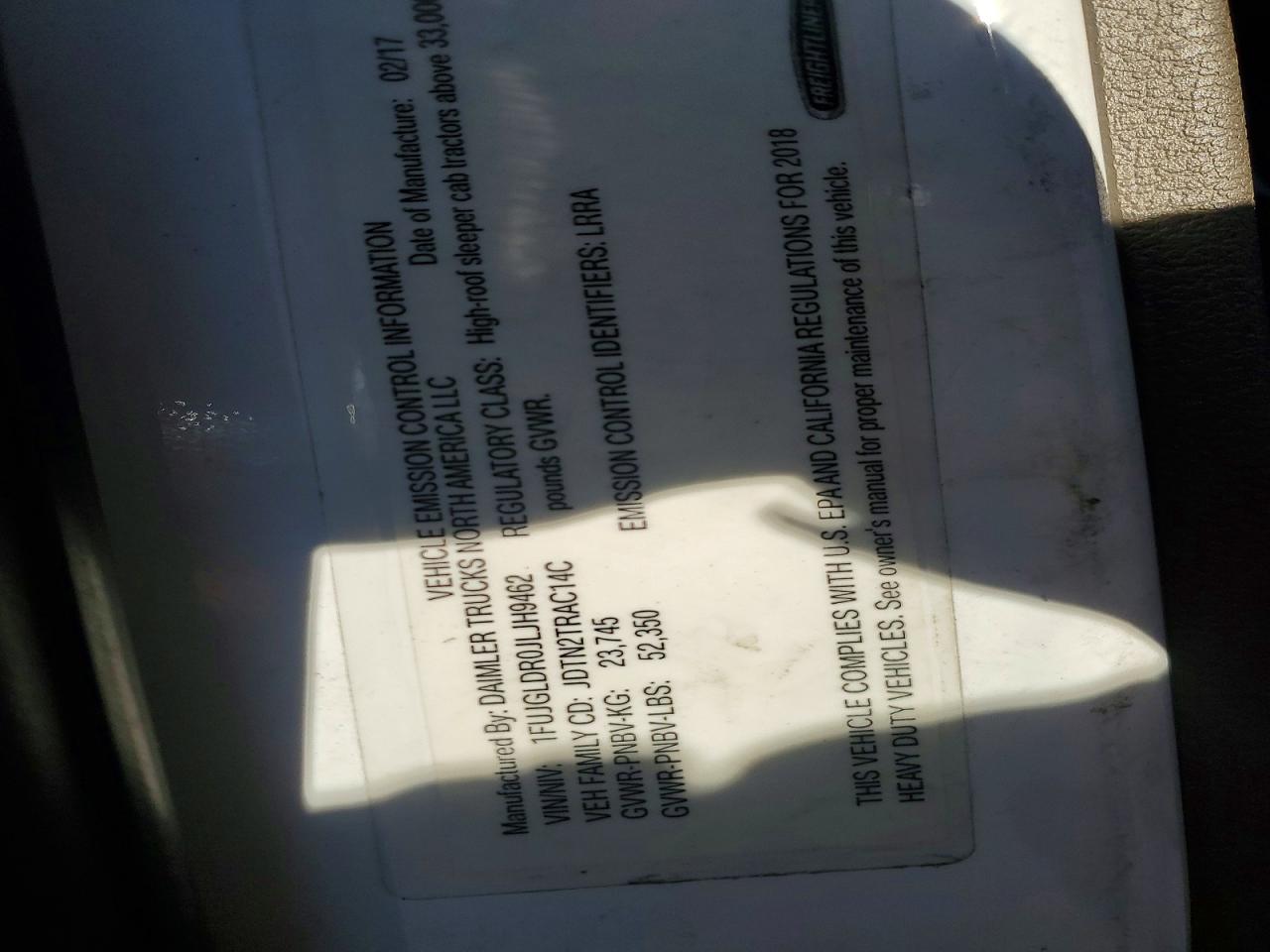2018 FREIGHTLINER All other VIN 1FUJGLDR0JLJH9462 photo 10