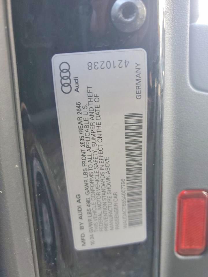 2025 Audi A5 VIN WAUDACF55SA007796 photo 12
