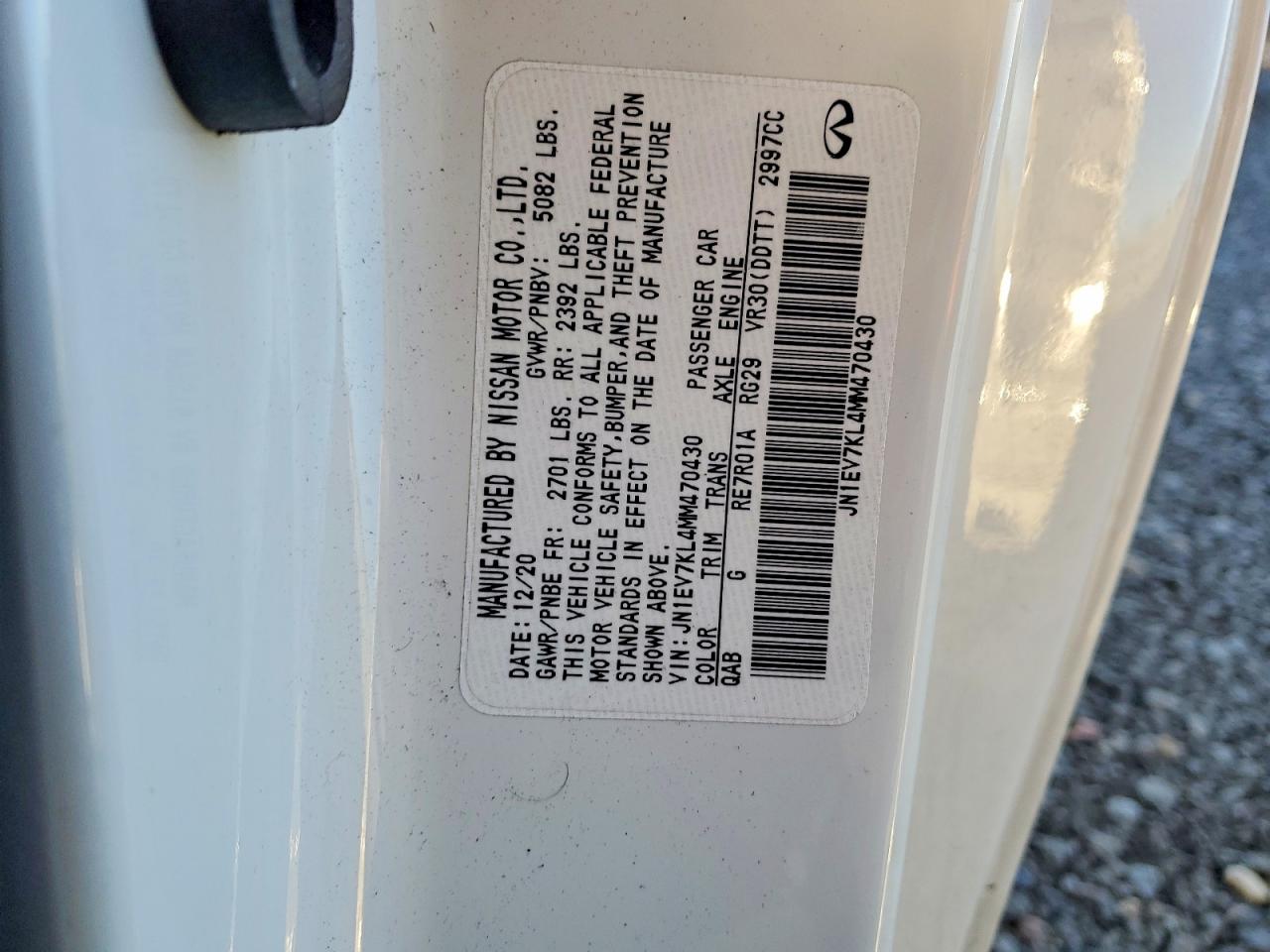 2021 Infiniti Q60 VIN JN1EV7KL4MM470430 photo 12