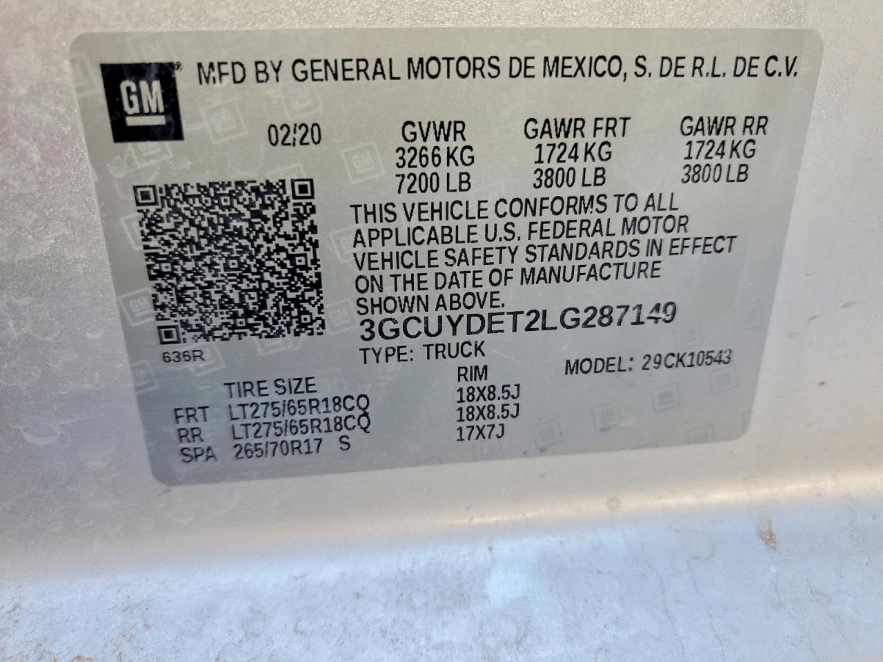 2020 Chevrolet All models VIN 3GCUYDET2LG287149 photo 12