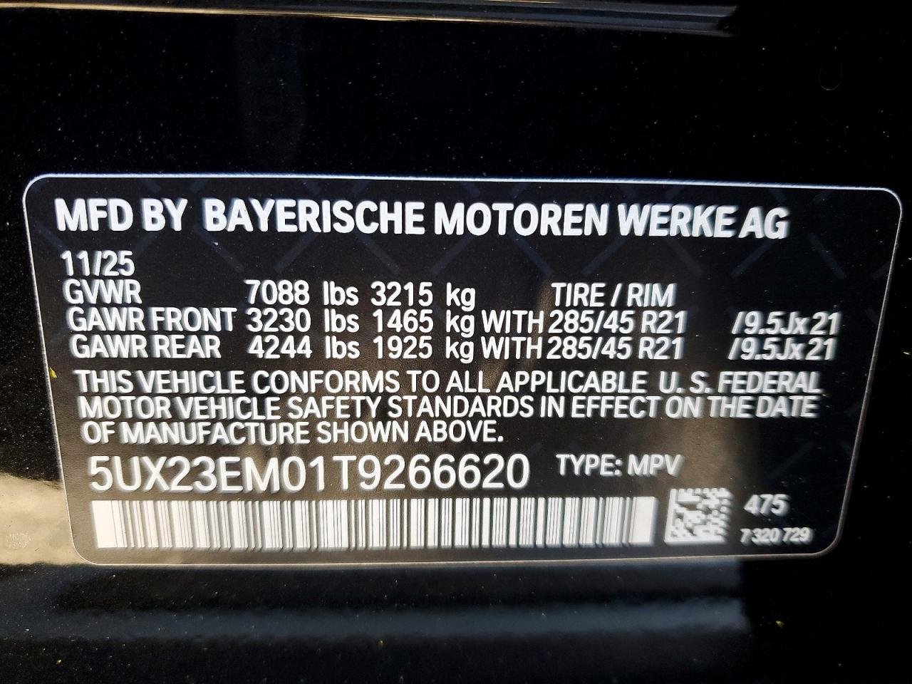 2026 BMW X7 VIN 5UX23EM01T9266620 photo 12