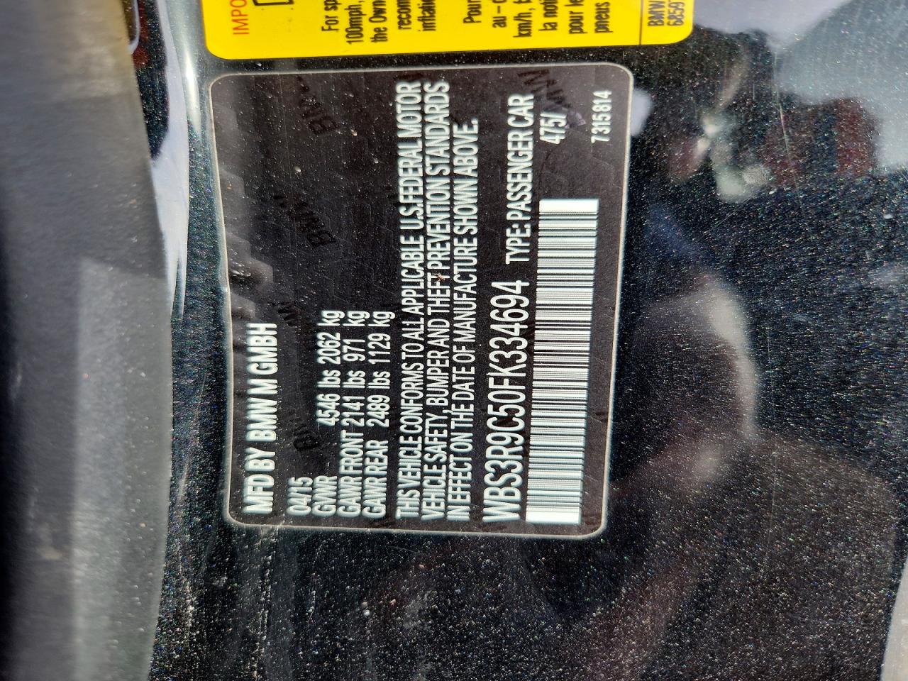 2015 BMW M4 VIN WBS3R9C50FK334694 photo 12