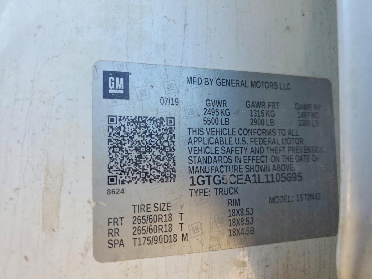 2020 GMC Canyon VIN 1GTG5CEA1L1105695 photo 12