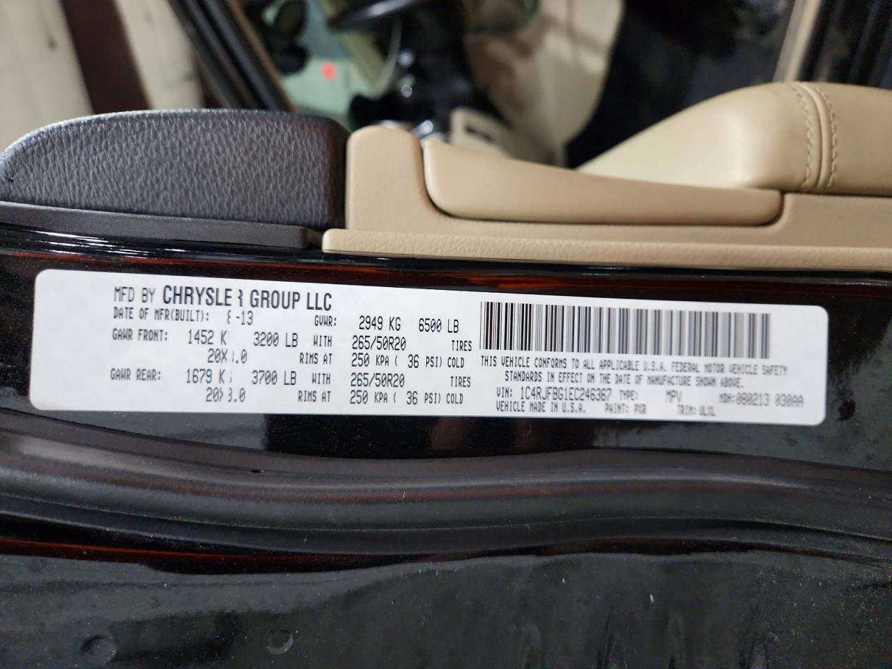2014 Jeep Grand cher VIN 1C4RJFBG1EC246367 photo 12
