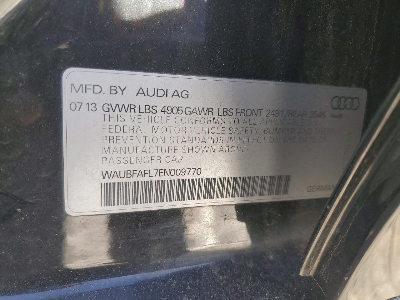 2014 Audi A4 VIN WAUBFAFL7EN009770 photo 12
