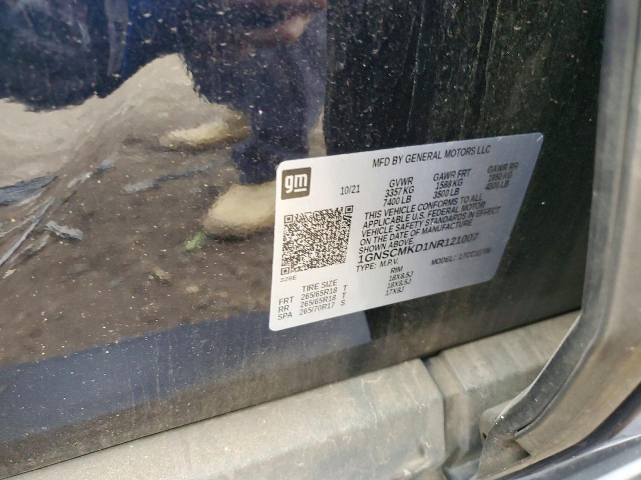 2022 Chevrolet Tahoe VIN 1GNSCMKD1NR121007 photo 12