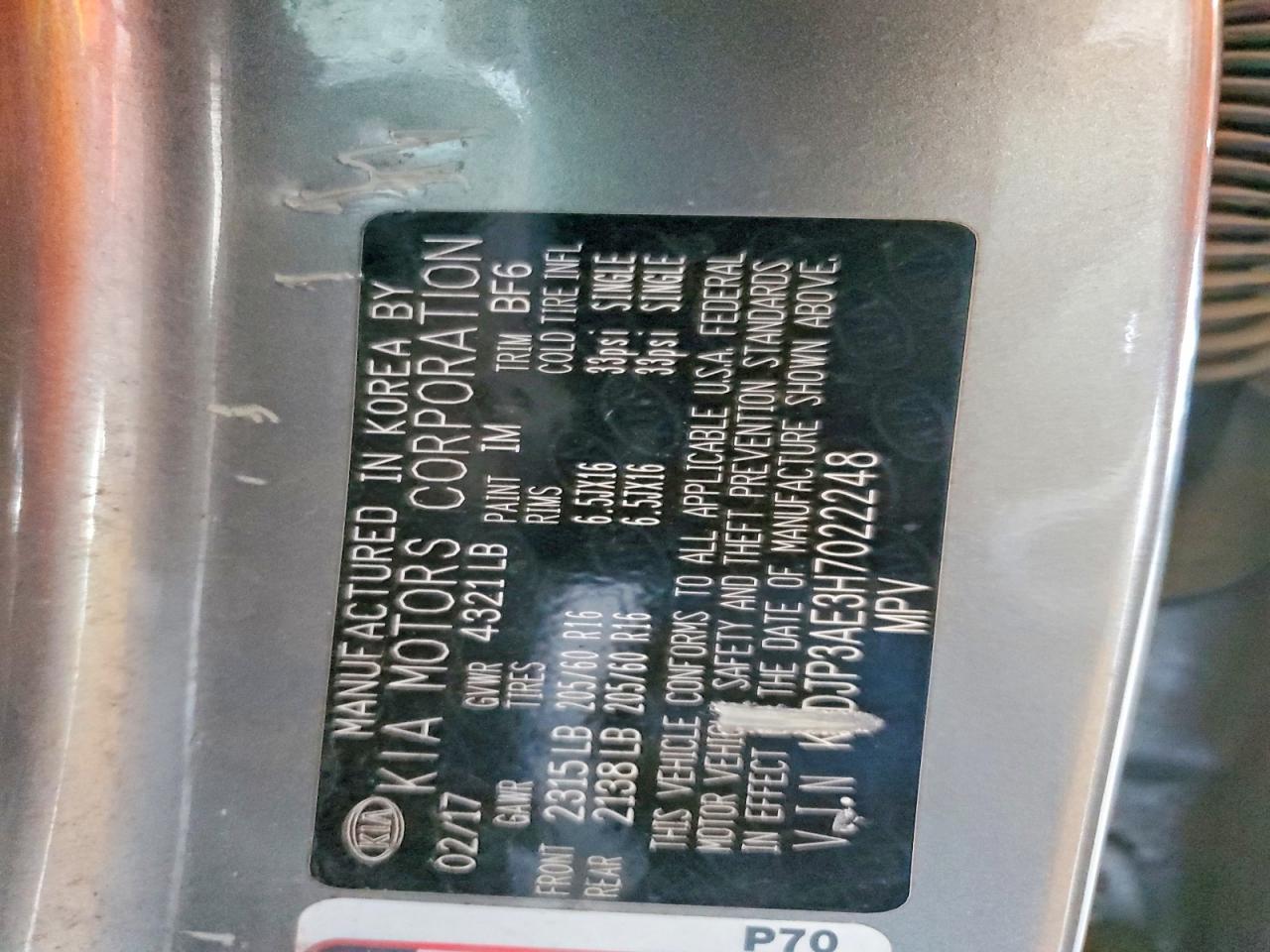 2017 Kia Soul VIN KNDJP3AE3H7022248 photo 12