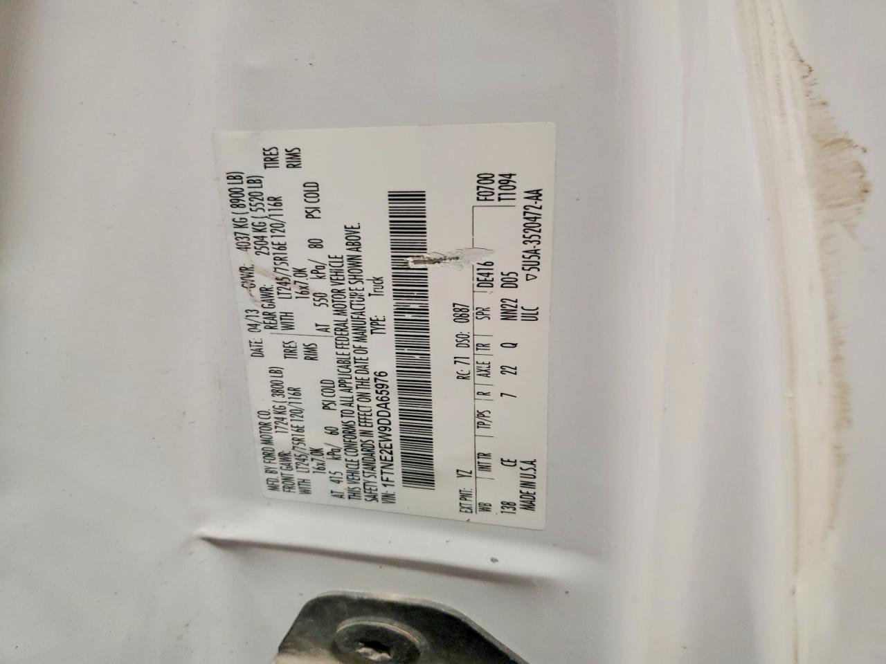 2013 Ford Econoline VIN 1FTNE2EW9DDA65976 photo 12