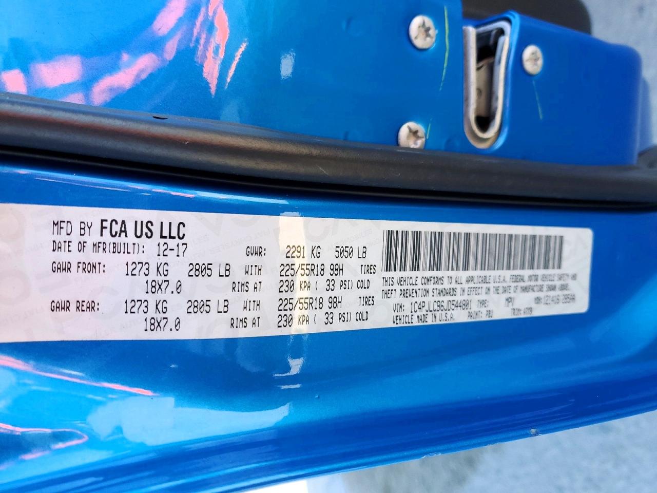 2018 JEEP Grand cher VIN 1C4PJLCB6JD544801 photo 12
