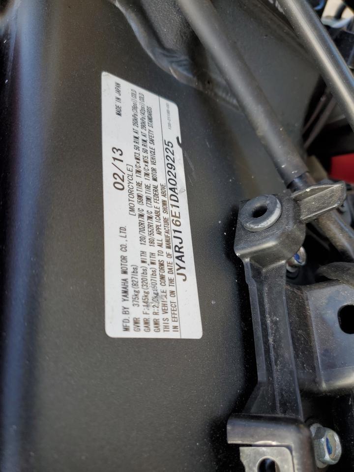 2013 YAMAHA YZFR6 VIN JYARJ16E1DA029225 photo 10