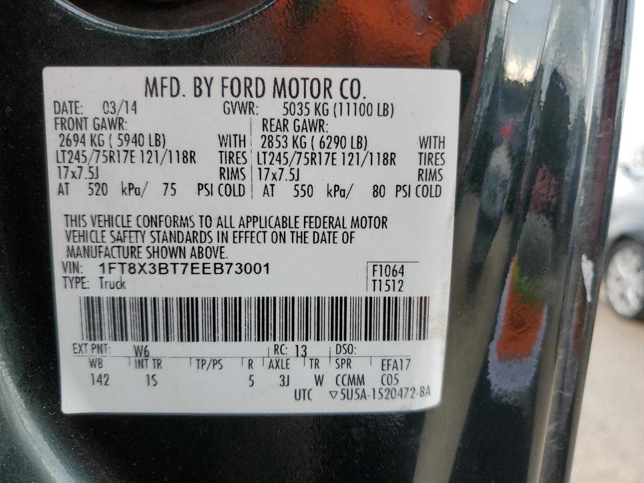 2014 Ford F-350 VIN 1FT8X3BT7EEB73001 photo 12