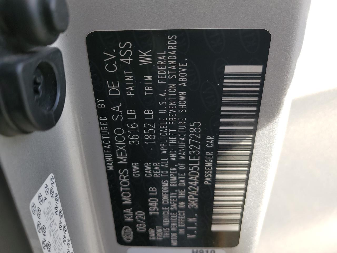 2020 KIA Rio VIN 3KPA24AD5LE327285 photo 12