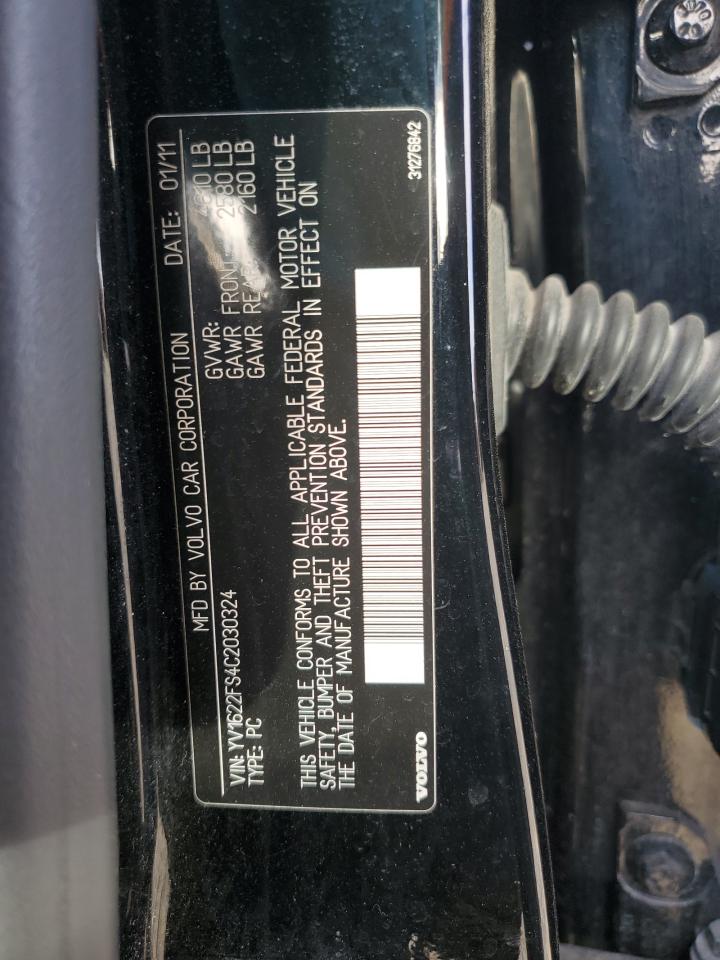 2012 VOLVO S60 VIN YV1622FS4C2030324 photo 12
