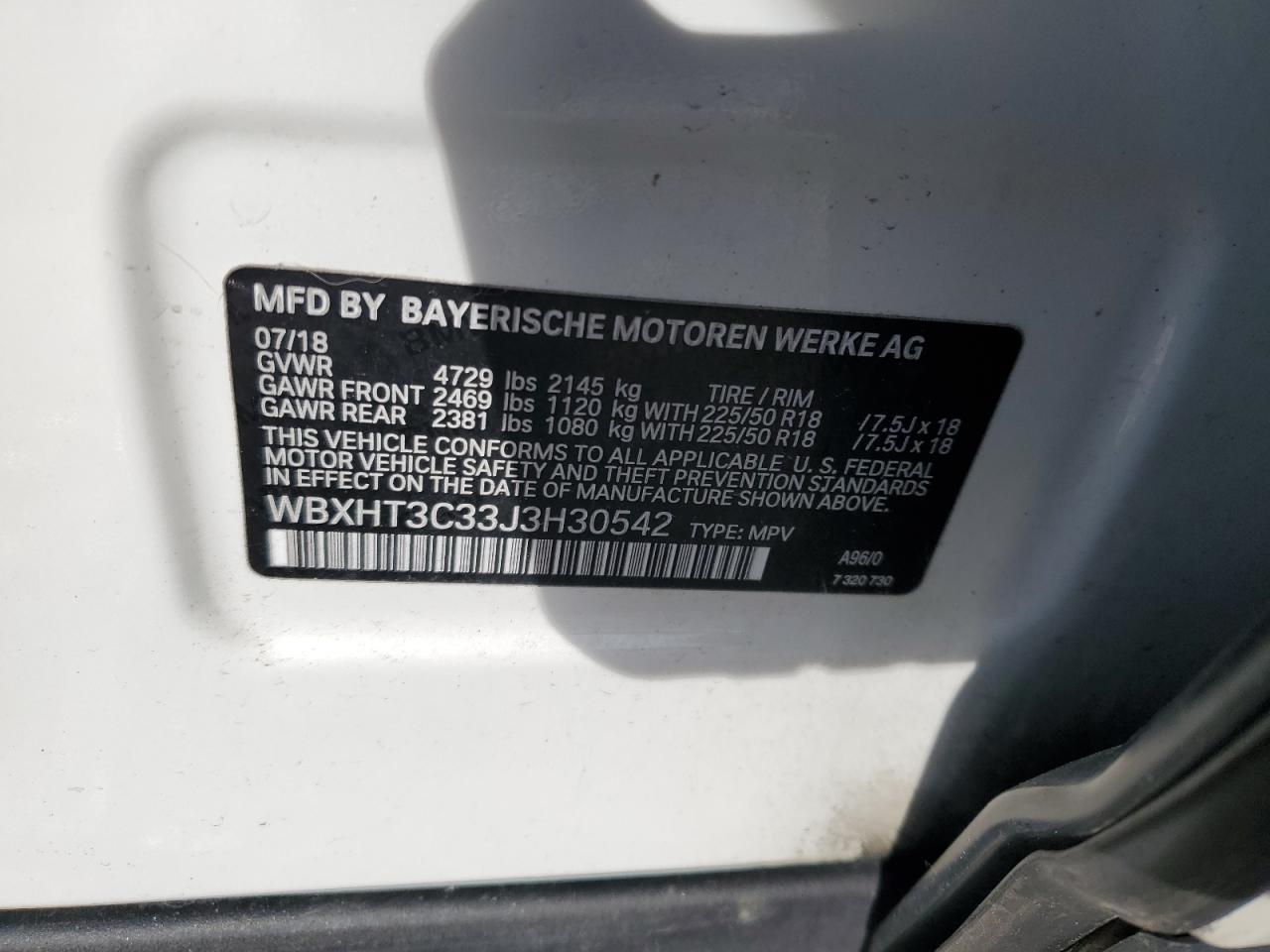 2018 BMW X1 VIN WBXHT3C33J3H30542 photo 12