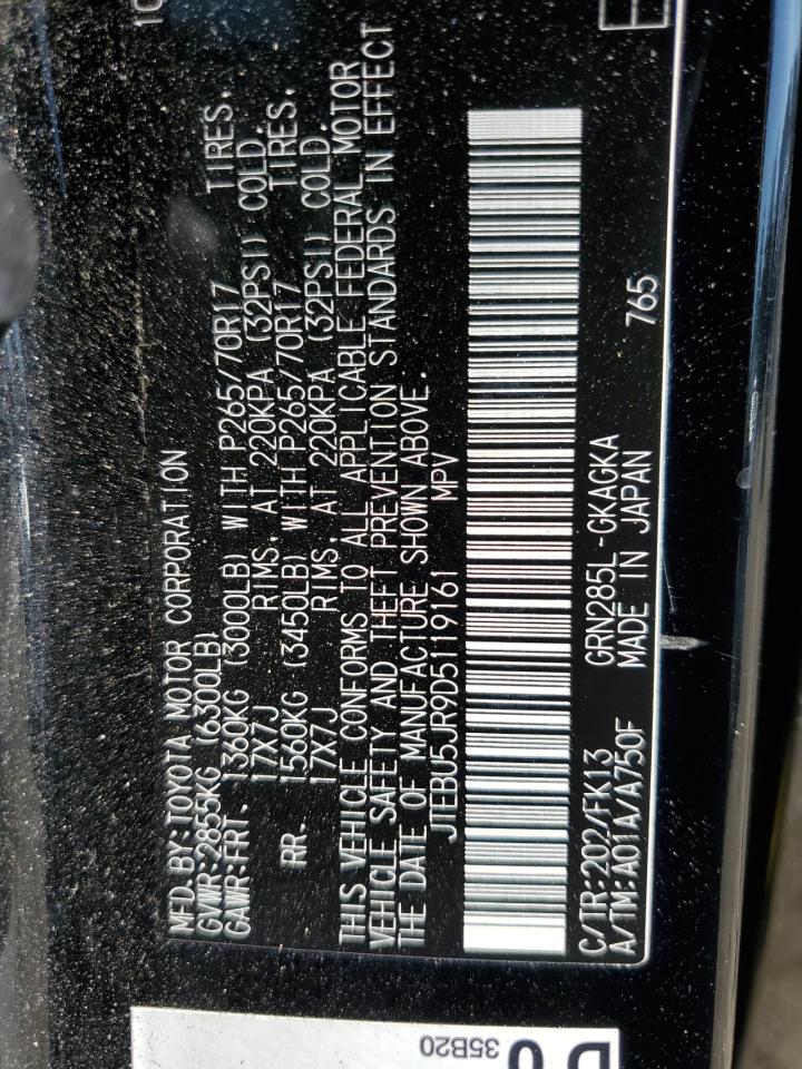 2013 Toyota 4runner VIN JTEBU5JR9D5119161 photo 12