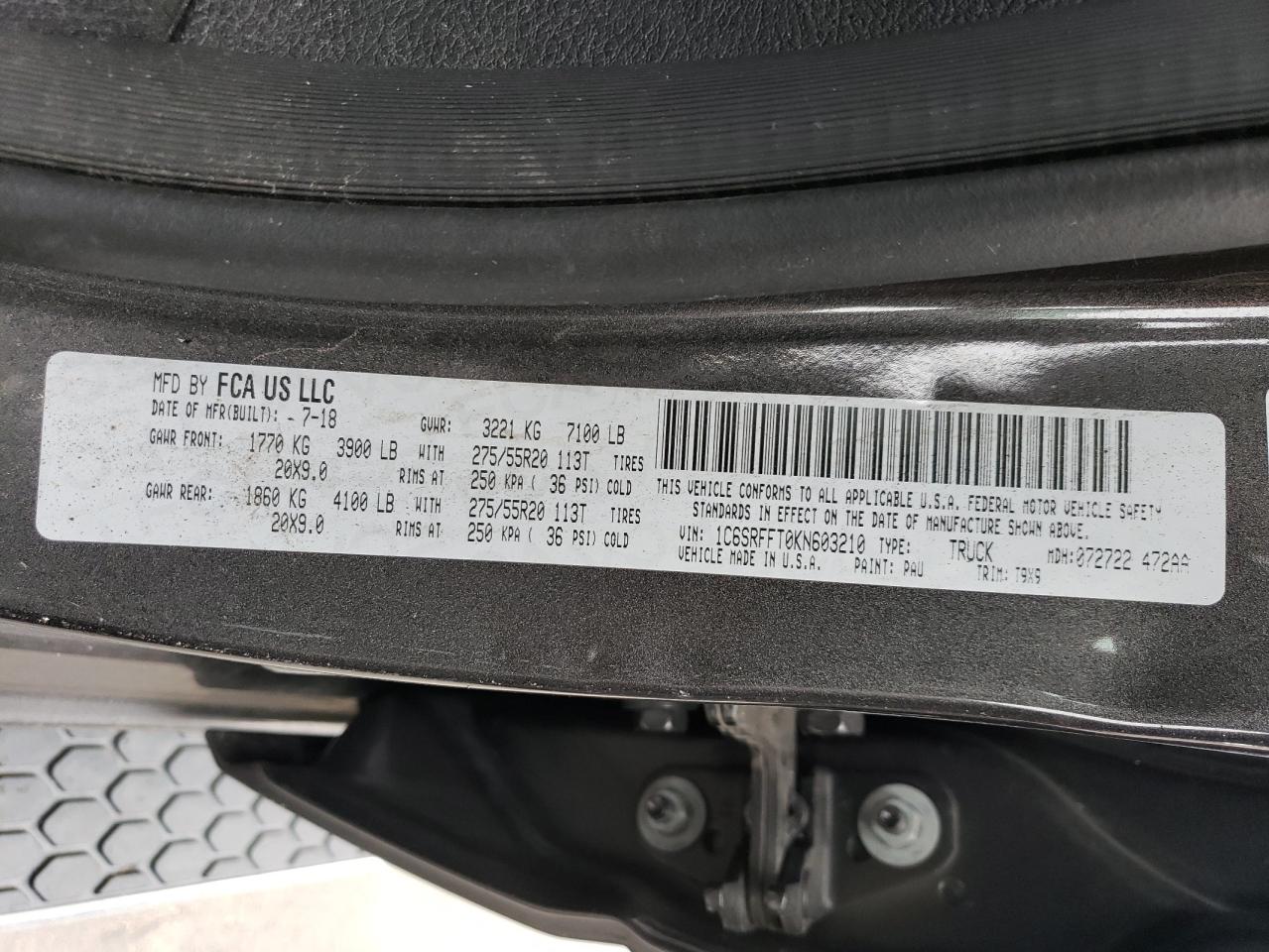 2019 RAM 1500 VIN 1C6SRFFT0KN603210 photo 12