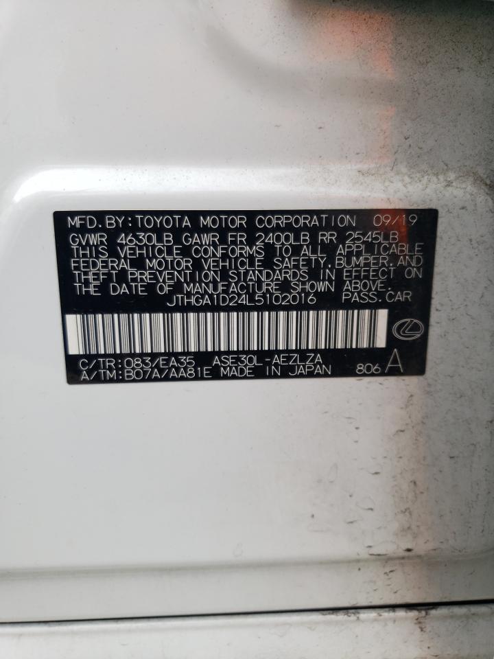 2020 LEXUS Is VIN JTHGA1D24L5102016 photo 12