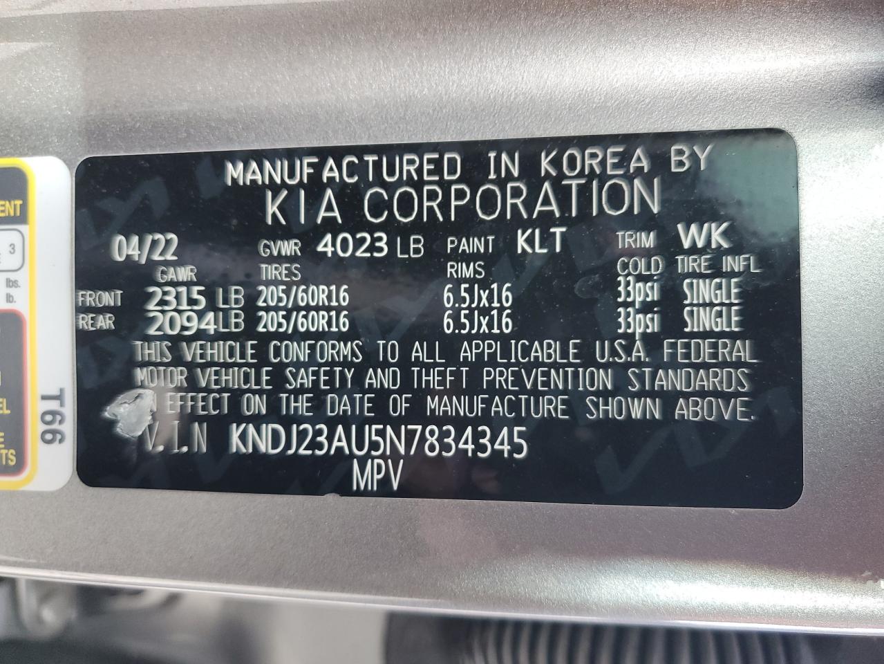 2022 KIA Soul VIN KNDJ23AU5N7834345 photo 12
