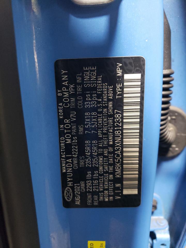 2022 HYUNDAI Kona VIN KM8K5CA3XNU812387 photo 12